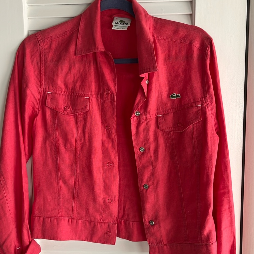 Lacoste pink linen jacket